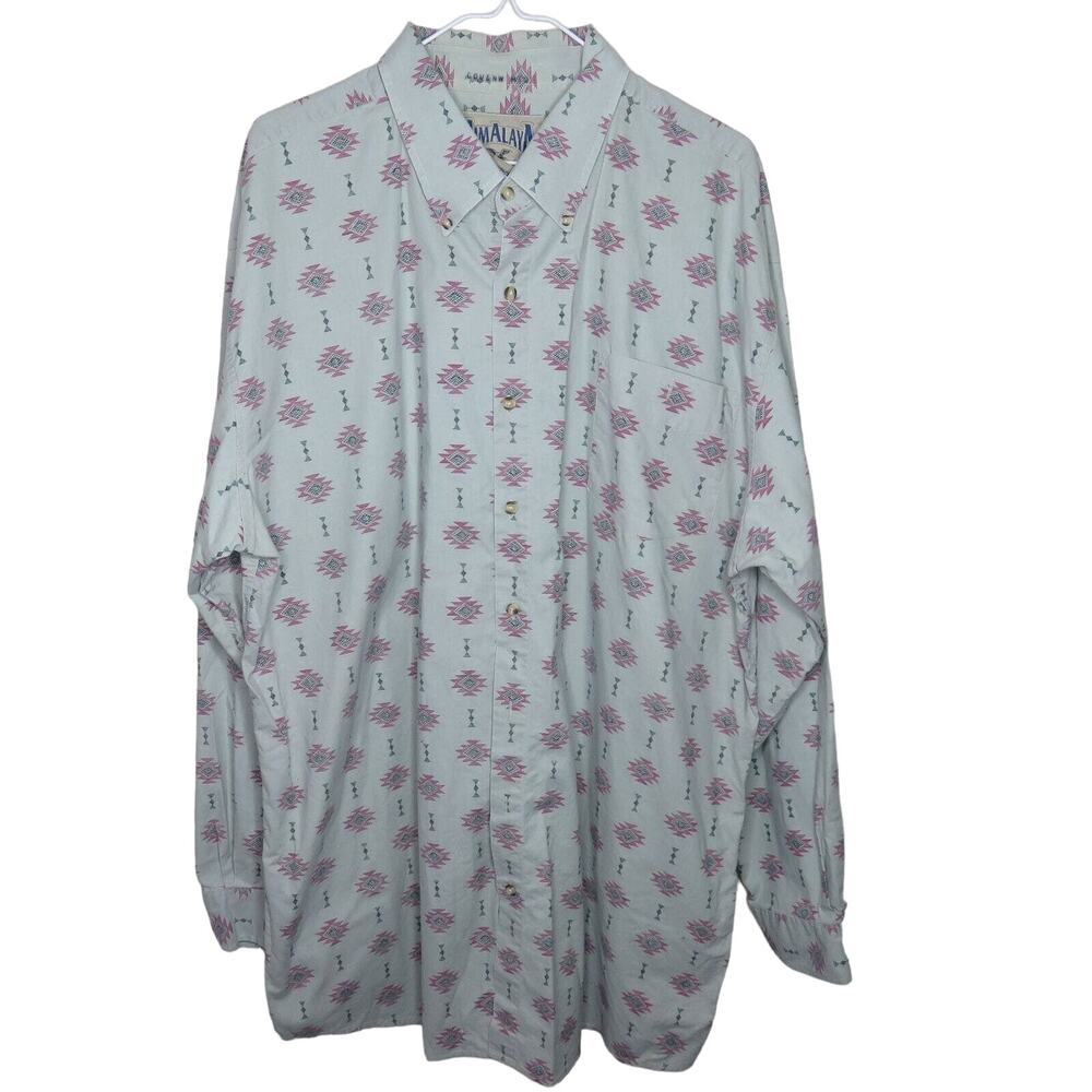 Himalaya Outfitters Southwest Pattern Cotton Button Down Shirt - Men's 2XLT